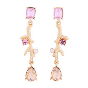 【送料無料】ピアス　ピアス　キャンドルホルダーアイロンコーラルピンクイエローパールアールデコohrringe kerzenhalter bgel koralle rosa gelb perle art deco aa25