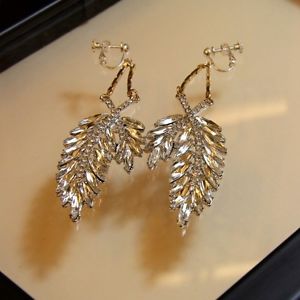 【送料無料】ピアス ピアス ピアス クリスタルクリップ×ohrringeohren clips lang ohrhnger kristall flgel verbunden abend ehe x1|hokushin