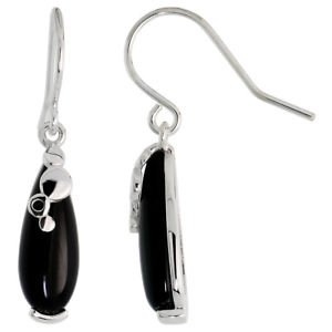 【送料無料】ピアス　オニキスピアス　ドロップsterlingsilber lang ohrringe m tropfen schwarzer onyx｜hokushin
