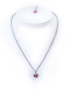 【送料無料】ネックレス　collier spark, pendentif swarovski forme fleur rose chaine argent 13,305円