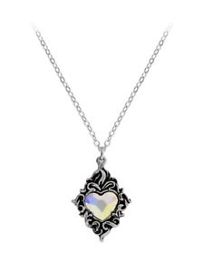 【送料無料】ネックレス　シルバークリスタルハートネックレスペンダントalchemy pendentif en argent crystal heart collier