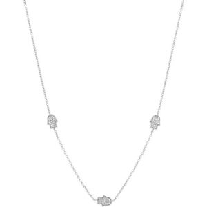 【送料無料】ネックレス　スターリングシルバーハンドクランプジルコンen argent sterling 925 main hamsa collier zircon transparent judaica amulette