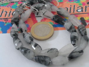 【送料無料】ネックレス　ディダルンゴ1 filo di quarzo tormalinato 26 gocce sfaccettate da 16x8 mm lungo 40 cm