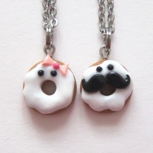 【送料無料】ネックレス　リングクリップヒゲドーナツdrle moustache donuts en forme danneau 2 collier nc amis friednship bijoux｜hokushin
