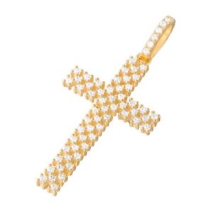 【送料無料】ネックレス スターリングシルバーオープンタイルクロスfemmes en argent sterling 925 plaqu or thin ouvert carreaux croix pendentif
