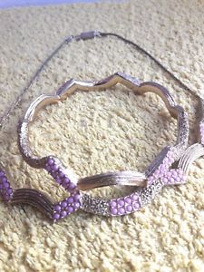 【送料無料】ネックレス　ビンテージネックレスブレスレットパリローズvintage collier et bracelet orna paris mtal dor rose