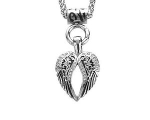 【送料無料】ネックレス　バイカーステンレスアメリカfemme biker acier inoxydable ange aile collier bling vendeur usa