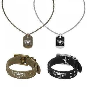 【送料無料】ネックレス　ゴールドcollana piastrina o bracciale guess acciaio gold tessuto militare uomo est 1981｜hokushin