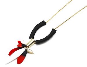 【送料無料】ネックレス　クランプクラスターペンダントモードレッドプレートcl617 * sautoir collier statement pendentif grappe plaques ovales mode rouge