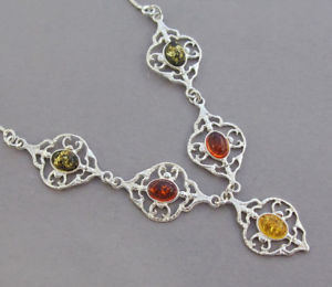 【送料無料】ネックレス　オレンジネックレスバルトソリッドシルバーcollier ambre vritable mer baltique argent massif 925