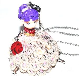 【送料無料】ネックレス　メッキパールレースジュエルnouvelle annoncecollier sautoir acier et plaqu argent poupe ppette dentelle perle bijou