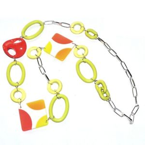 【送料無料】ネックレス　ネックレスオリジナルファンタジーオレンジcollier sautoir fantaisie original plaqu argent rsine vert orange bijou｜hokushin