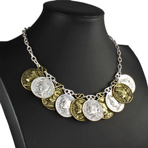 【送料無料】ネックレス　ローマベルチャーネックレスargent amp; cuivre couleur grand romain pice pendentif breloque belcher collier