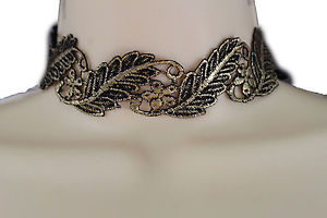 【送料無料】ネックレス　ラスゴールドモードneuf femme large long feuilles fleur or ras du cou collier la mode spcial