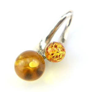 【送料無料】ネックレス　ペンダントシルバーボールオレンジpendentif boule argent vieilli ambre vritable pam72 12,946円