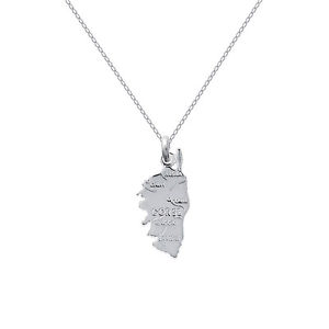 【送料無料】ネックレス　ソリッドシルバーコルシカカードクリップcollier carte de corse en argent massif longueur au choix 45cm ou 50cm 13,485円