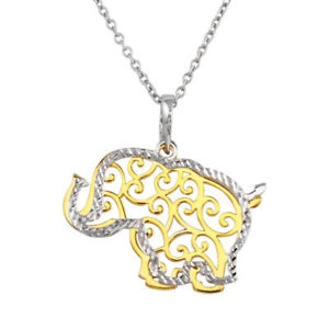 【送料無料】ネックレス　スターリングシルバートーンクリップfemmes en argent sterling 925 2 tons rh et plaqu or collier lphant