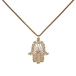 【送料無料】ネックレス　ファティマクランプ81stgeneration laiton dor filigrane main fatima hamsa kabbalah collier, 52 cm