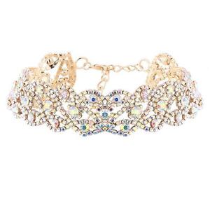【送料無料】ネックレス　カラフルゴールドクランプor color cristal bling bavoir ras du cou statement strass collier bijoux