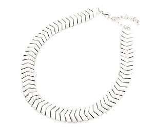 【送料無料】ネックレス　ネックメタルビンテージファッションクランプタワーシルバーcc286 * collier tour de cou chevrons mtal vieilli vintage mode femme argent