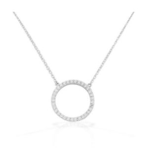 【送料無料】ネックレス　スターリングリゾーツスターリングライフジルコンネックレスシルバーen argent sterling 925 cercle de vie blanc zircon transparent collier