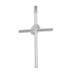 【送料無料】ネックレス　フープスターリングシルバークロスargent sterling croix en cerceau 3d pendentif｜hokushin
