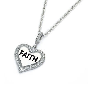 【送料無料】ネックレス　スターリングシルバージルコンペンダントネックレスfemmes en argent sterling 925 rh zircon transparent faith collier pendentif 13,485円
