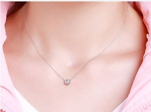 【送料無料】ネックレス　クリップネックスターリングシルバーマッシフエンドcollier court pendantif rond un cz ras du cou argent sterling massif 925 fin cy1