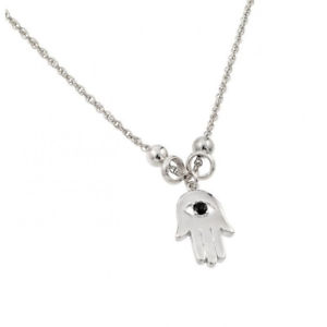 【送料無料】ネックレス　スターリングシルバーブラッククリップfemmes en argent sterling 925 rh noir zc mauvais oeil khamsa collier