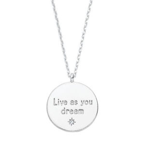 【送料無料】ネックレス　エステランプメッセージestella bartlett plaqu argent vie as you dream message collier