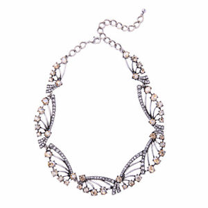 【送料無料】ネックレス　チョークアールデコブランチレトロクランプcollier ras du cou choker court art deco branche cristal jaune retro osc1