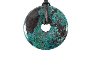 【送料無料】ネックレス　ドーナツdonut ou pi chinois chrysocole 4cm