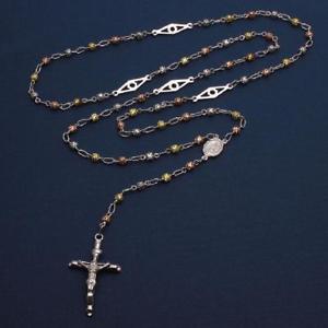 【送料無料】ネックレス　スターリングシルバートーンパールネックレスバーargent sterling 3 tons 3mm filigrane perle chapelet collier wouvert barre