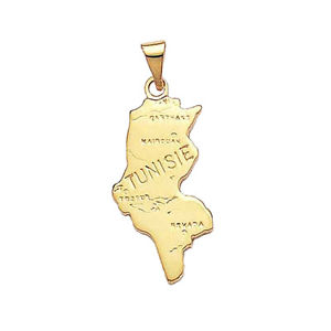 【送料無料】ネックレス　チュニジアゴールドpendentif pays du monde carte de tunisie en plaqu or 750000 neuf beaux bijoux 14,804円