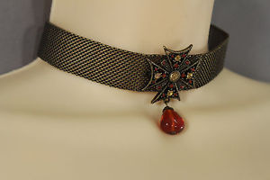 【送料無料】ネックレス　メッシュモードビクトリアクロススターfemmes ras du cou collier la mode maille dor mtal victorien croix toile