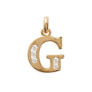 【送料無料】ネックレス　ジルコニウムpendentif lettre g plaqu or et oxydes zirconium neuf 13,666円