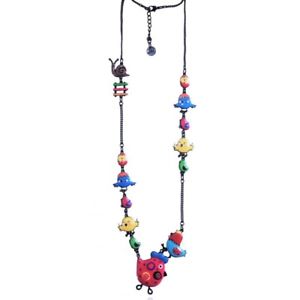 【送料無料】ネックレス　フクシアlol bijoux sautoir cocorico poules fuchsia