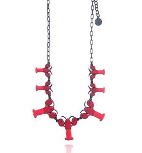 【送料無料】ネックレス　ファミリークランプロブスターlol bijoux collier famille homards rouge