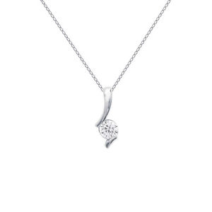 【送料無料】ネックレス　ソリッドシルバージルコニウムクリップcollier femme en argent massif et zirconium longueur au choix 45cm ou 50cm