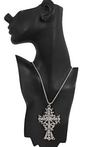 【送料無料】ネックレス　モードクロスペンダントクランプfemmes argent mtal long collier la mode grosse croix charme pendentif