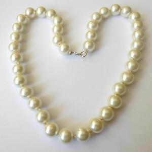 【送料無料】ネックレス　アルジェントcollana donna c argento grandi perle bianche 1,2 cm 51 cm 350 aa