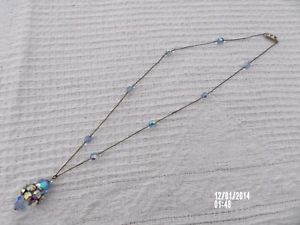 【送料無料】ネックレス　ヴィンテージクリップガラスビードクラスプvintage ravissant collierpendentif strass amp; perle en verre beau fermoir