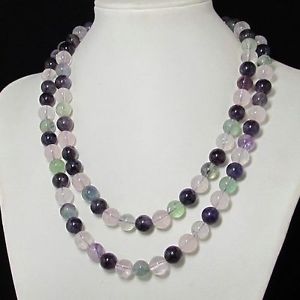 【送料無料】ネックレス　ピンクアメジストマネークリップcollier 99cm en quartz rose fluorite amthyste argent