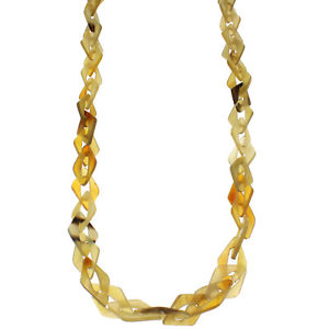 【送料無料】ネックレス　バッファローホーンフォームリンクロングnaturel vrai corne de buffle bijoux grand losange forme lien longue fixation