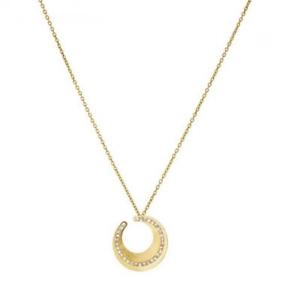 【送料無料】ネックレス　stroili girocollo moon metallo lucidosatinato dorato e cristalli 1607900