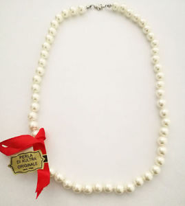 【送料無料】ネックレス　ドナパールディアルジェントcollana donna perle di kultra da 8mm x 48cm originale montata in argento 925
