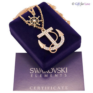 【送料無料】ネックレス　ドナロスワロフスキーオリジナルアンコラcollana donna oro swarovski elements originale g4love cristalli ancora timone