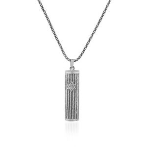 【送料無料】ネックレス　スターリングシルバーデビッドコリアーen argent sterling 925 mezouza toile de david collier, 406cm