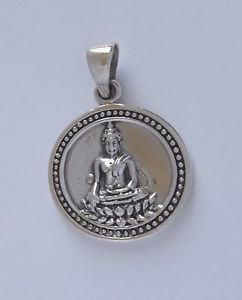 【送料無料】ネックレス　シルバージョイントペンダントメダルagnes creations pendentif mixte medaille bouddha en argent 925
