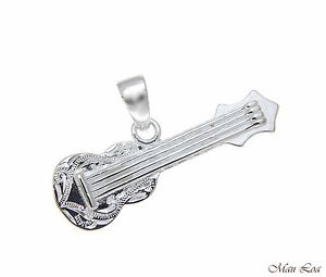 【送料無料】ネックレス スターリングシルバーハワイアンウクレレギターペンダントen argent sterling 925 hawaen volutes ukulele pendentif guitare|hokushin